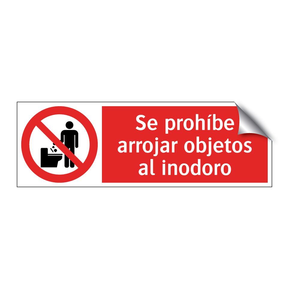 Se prohíbe arrojar objetos al inodoro