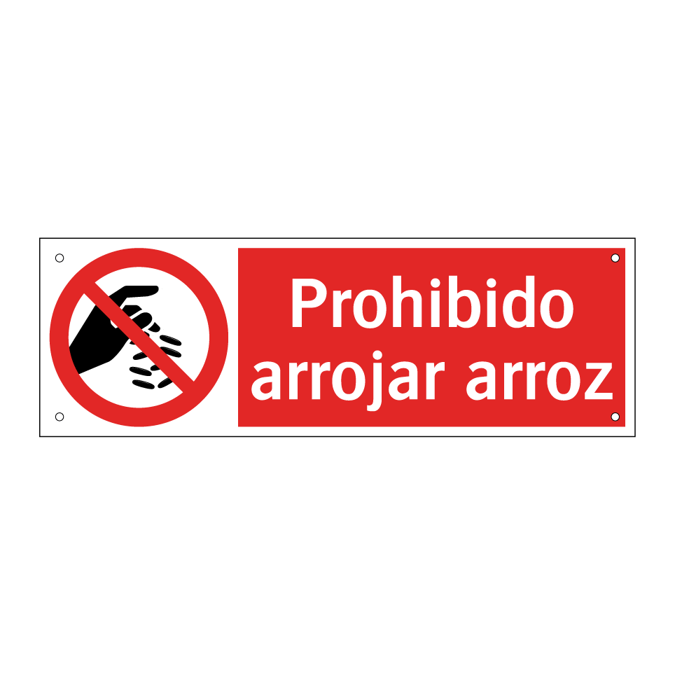 Prohibido arrojar arroz