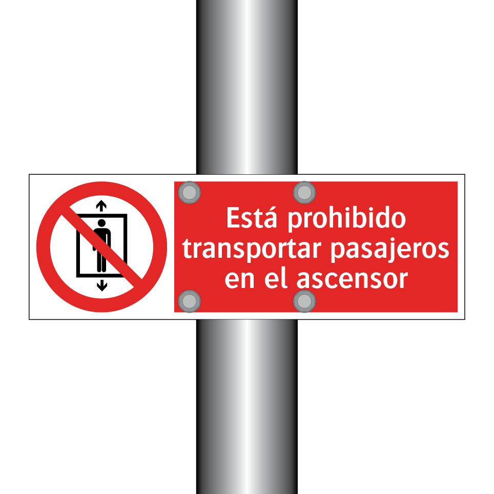 Está prohibido transportar pasajeros en el ascensor