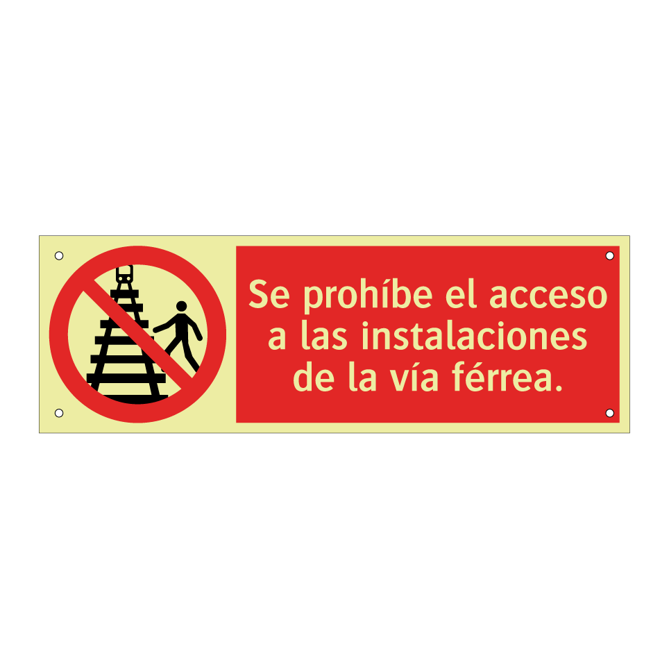 Se prohíbe el acceso a las instalaciones de la vía férrea.