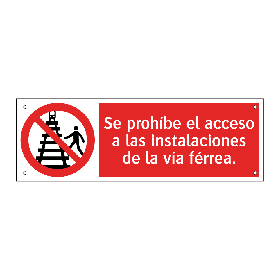 Se prohíbe el acceso a las instalaciones de la vía férrea.