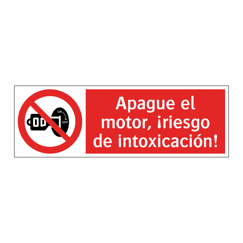 Apague el motor, ¡riesgo de intoxicación!