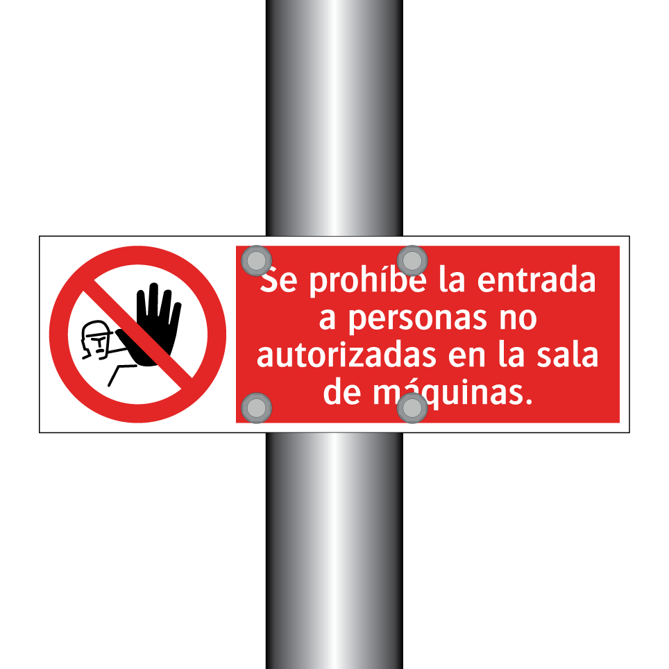 Se prohíbe la entrada a personas no autorizadas en la sala de máquinas.
