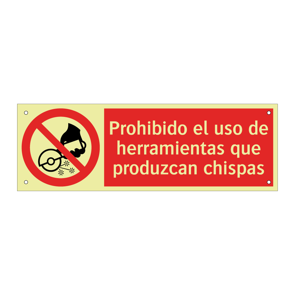 Prohibido el uso de herramientas que produzcan chispas