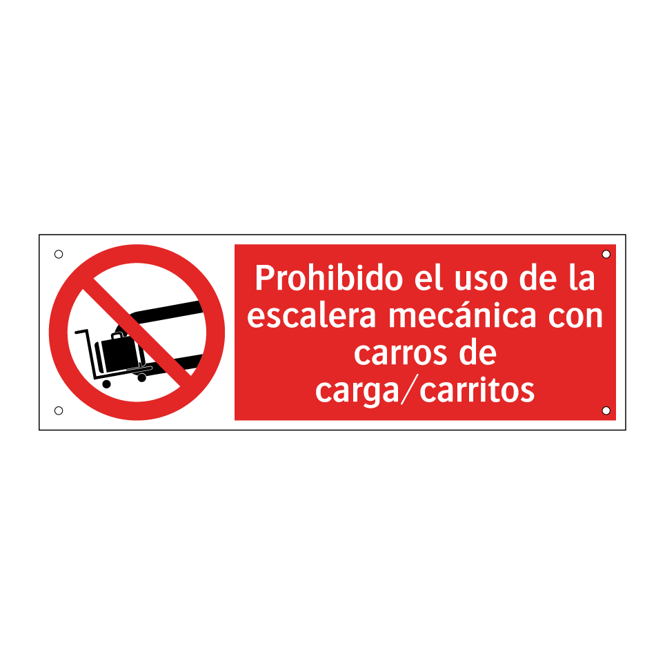 Prohibido el uso de la escalera mecánica con carros de carga/carritos