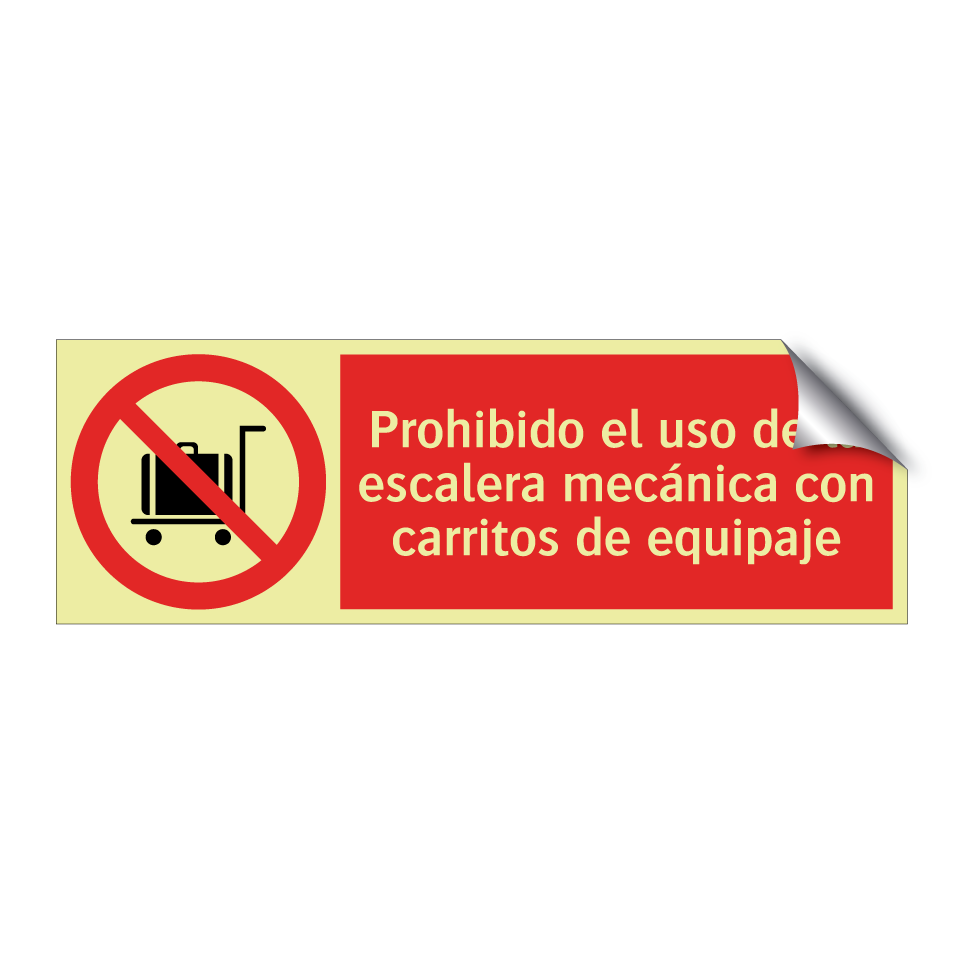 Prohibido el uso de la escalera mecánica con carritos de equipaje
