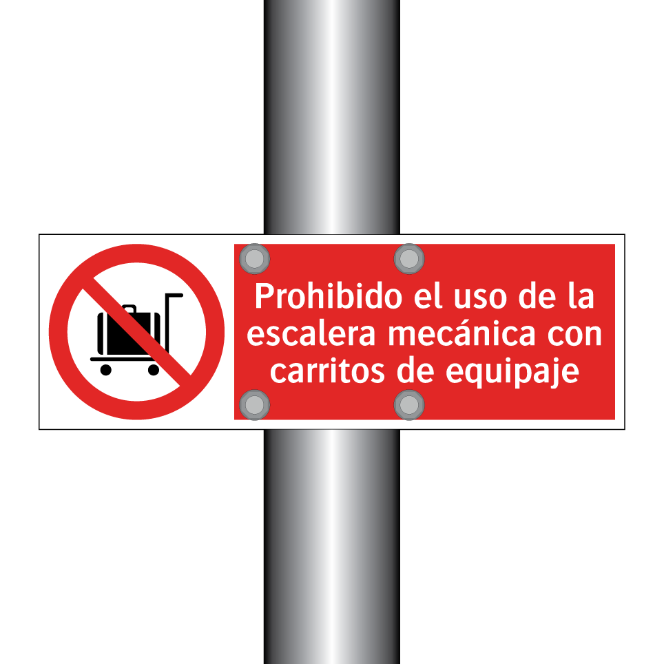Prohibido el uso de la escalera mecánica con carritos de equipaje