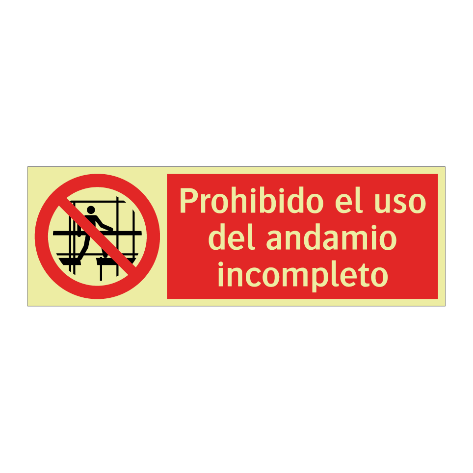 Prohibido el uso del andamio incompleto