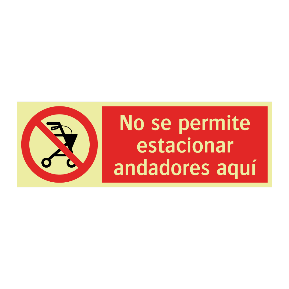 No se permite estacionar andadores aquí