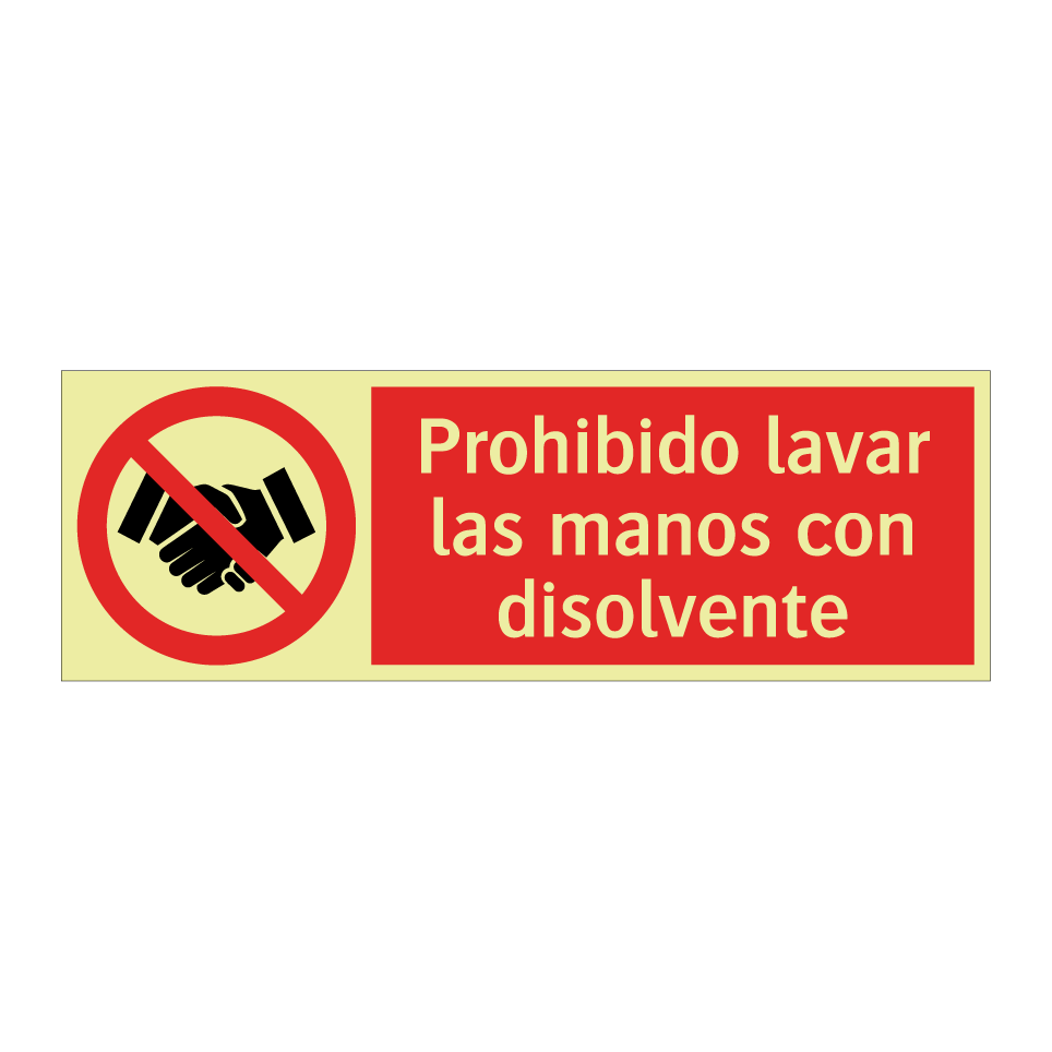 Prohibido lavar las manos con disolvente