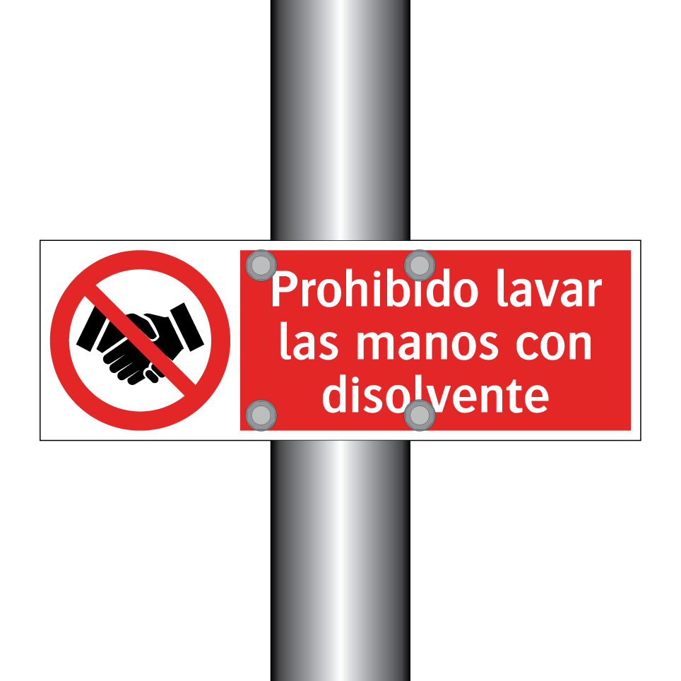 Prohibido lavar las manos con disolvente