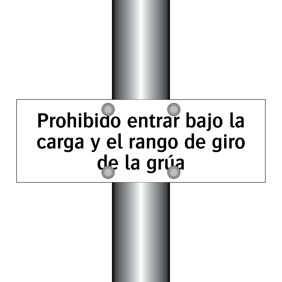 Prohibido entrar bajo la carga y el rango de giro de la grúa