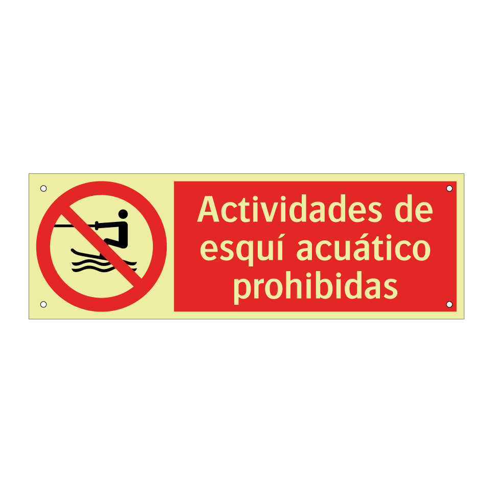 Actividades de esquí acuático prohibidas