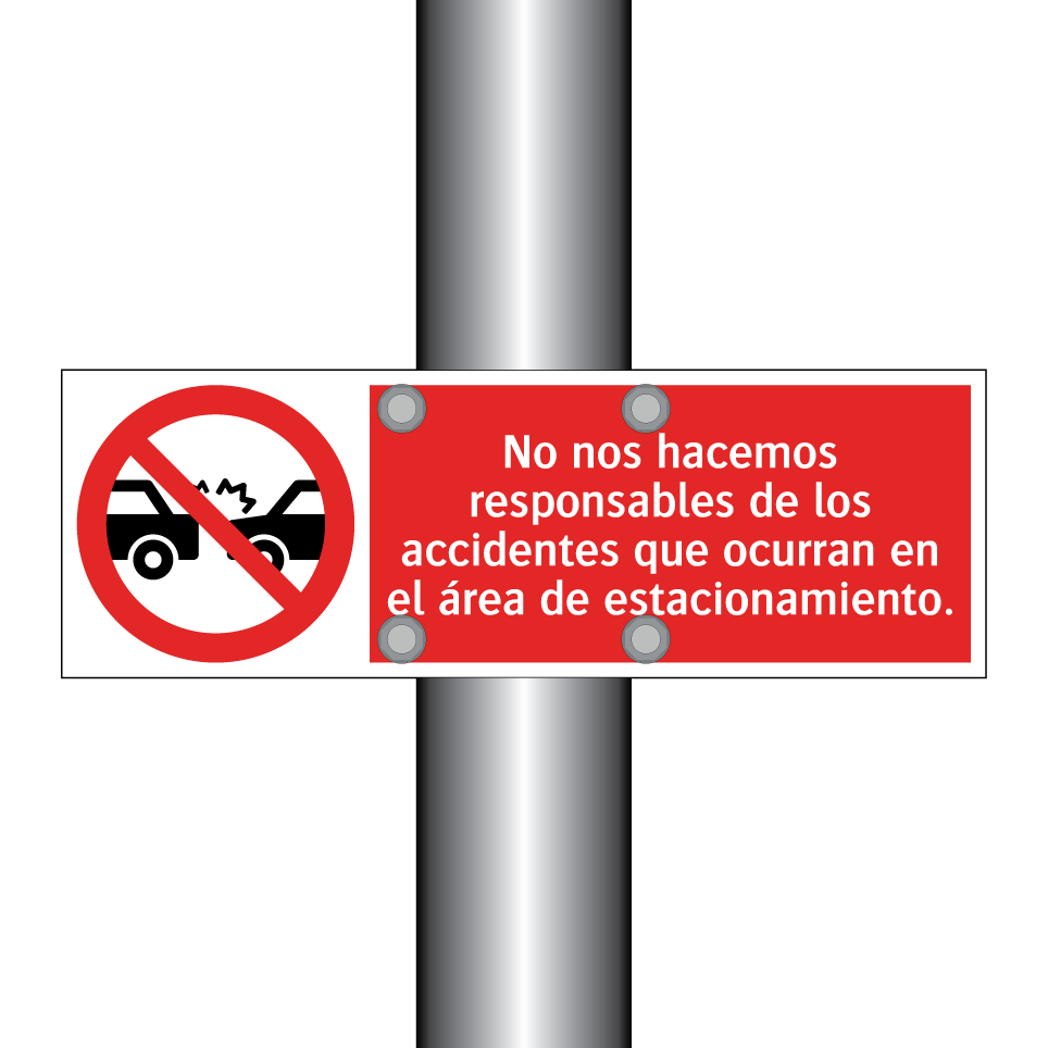No nos hacemos responsables de los accidentes que ocurran en el área de estacionamiento.