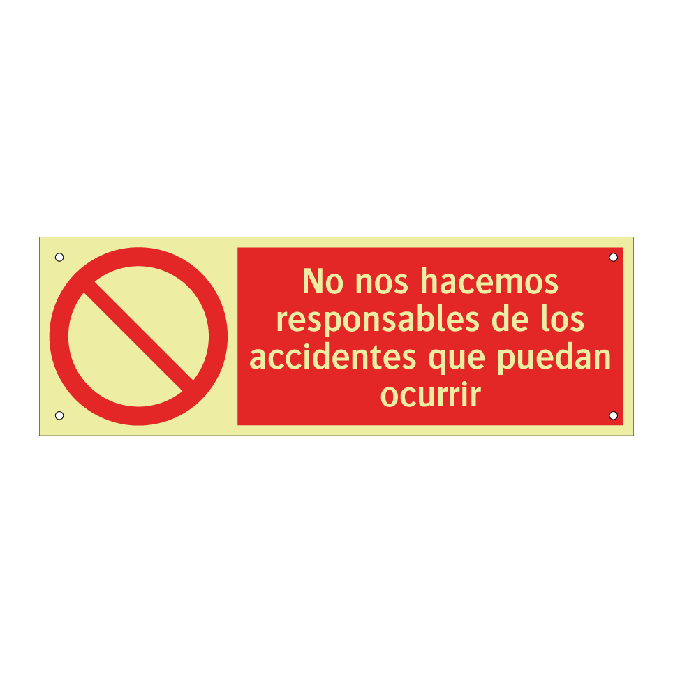 No nos hacemos responsables de los accidentes que puedan ocurrir