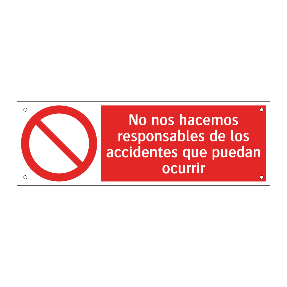 No nos hacemos responsables de los accidentes que puedan ocurrir