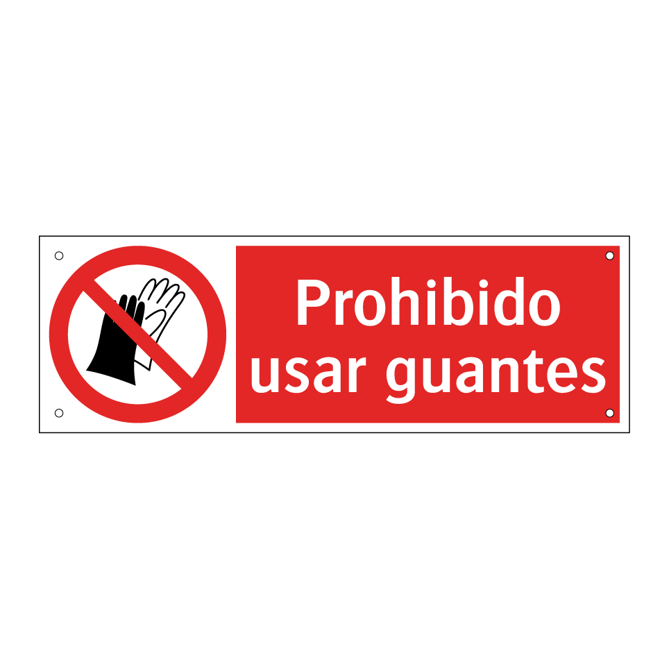 Prohibido usar guantes