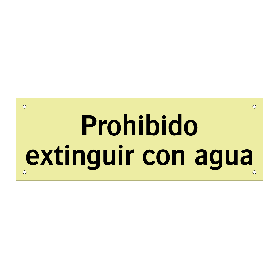 Prohibido extinguir con agua