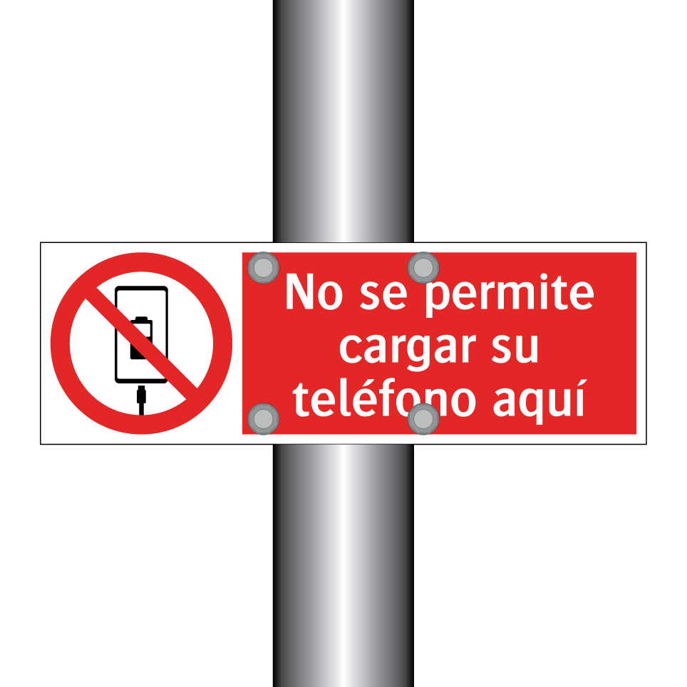 No se permite cargar su teléfono aquí