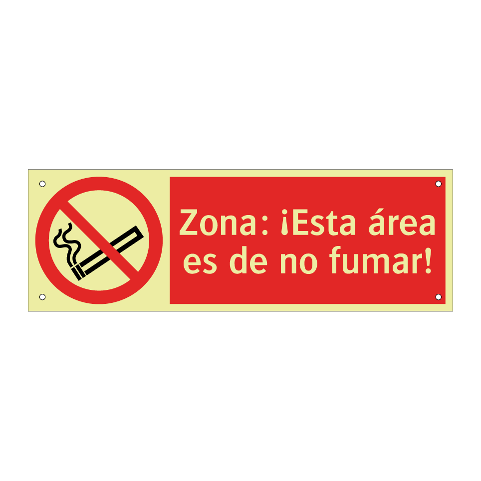 Zona: ¡Esta área es de no fumar!