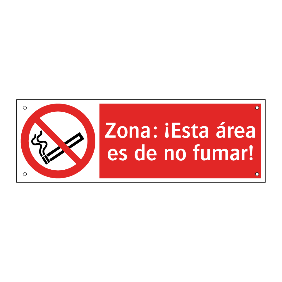 Zona: ¡Esta área es de no fumar!