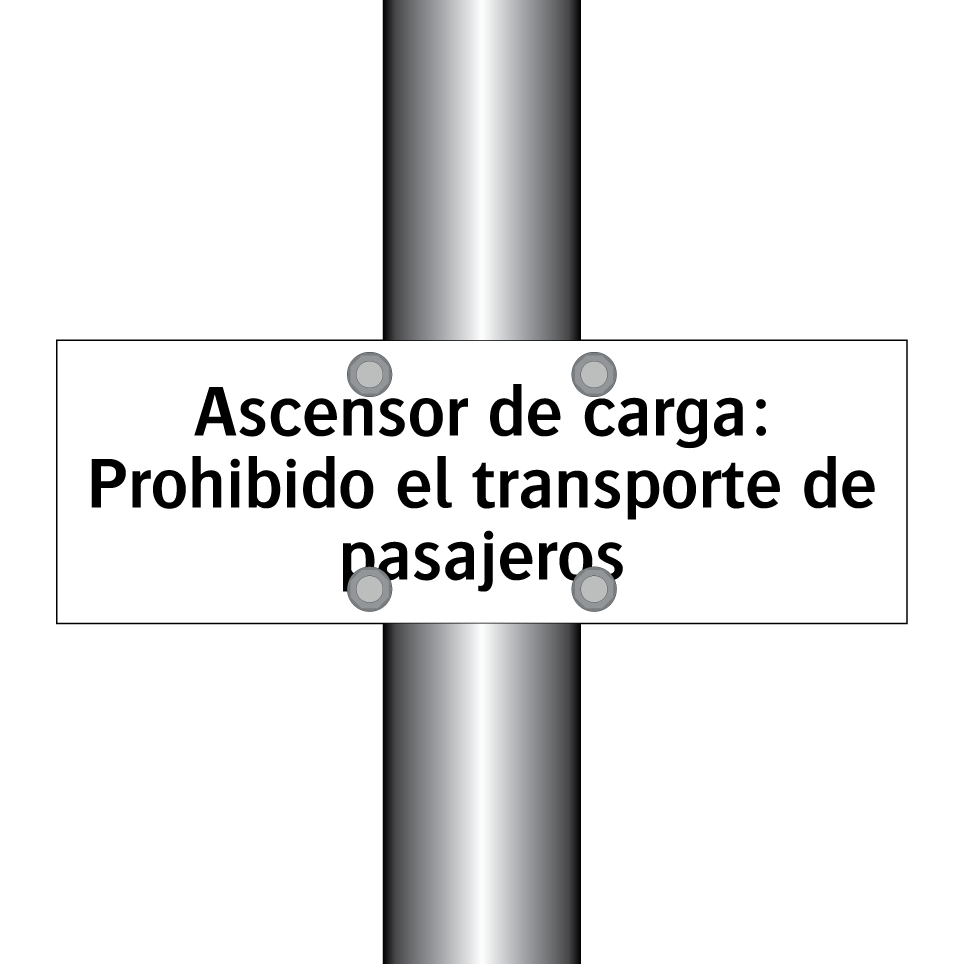 Ascensor de carga: Prohibido el transporte de pasajeros