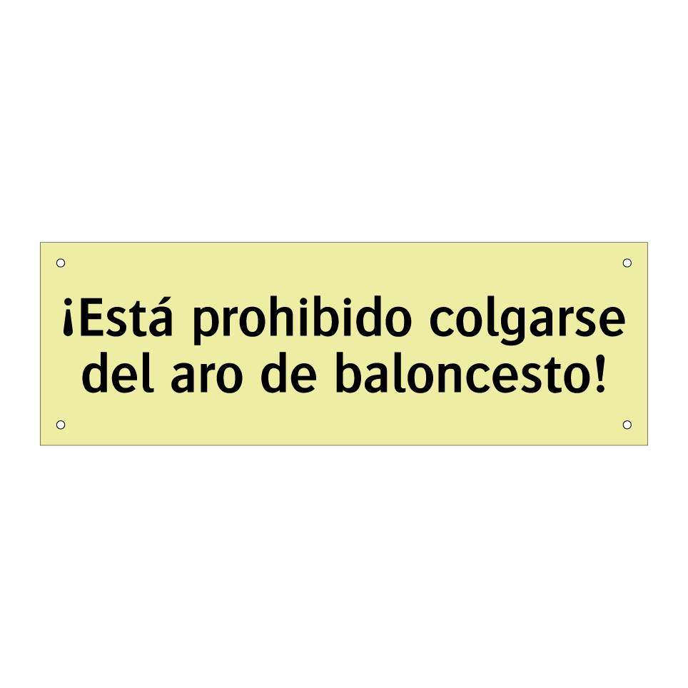 ¡Está prohibido colgarse del aro de baloncesto!