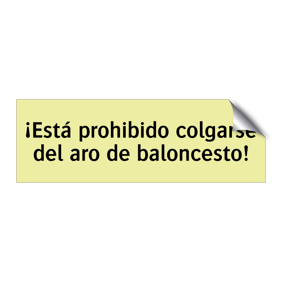 ¡Está prohibido colgarse del aro de baloncesto!