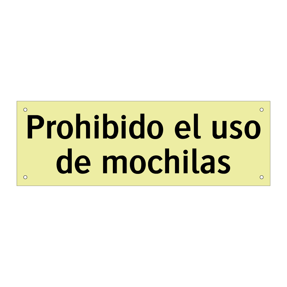 Prohibido el uso de mochilas