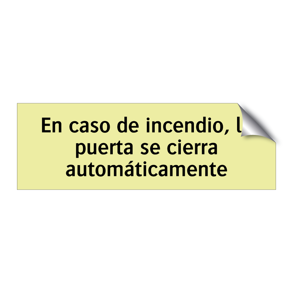 En caso de incendio, la puerta se cierra automáticamente