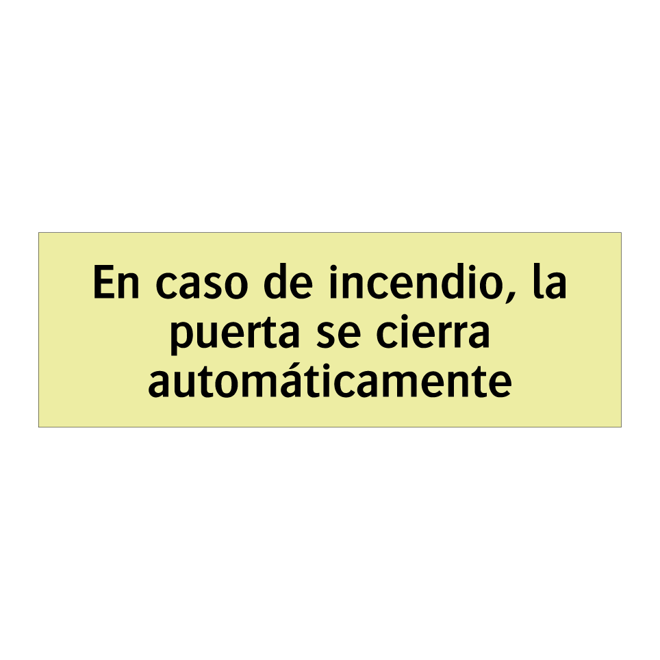 En caso de incendio, la puerta se cierra automáticamente
