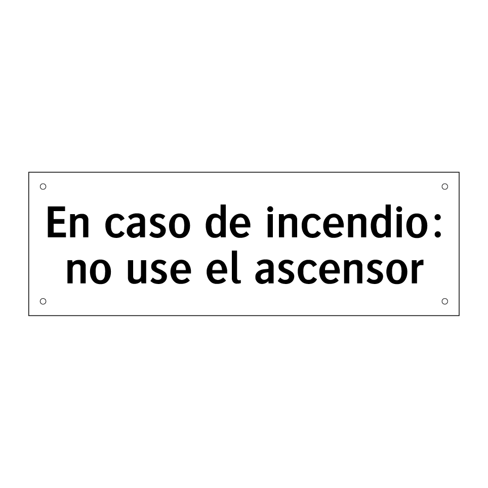 En caso de incendio: no use el ascensor