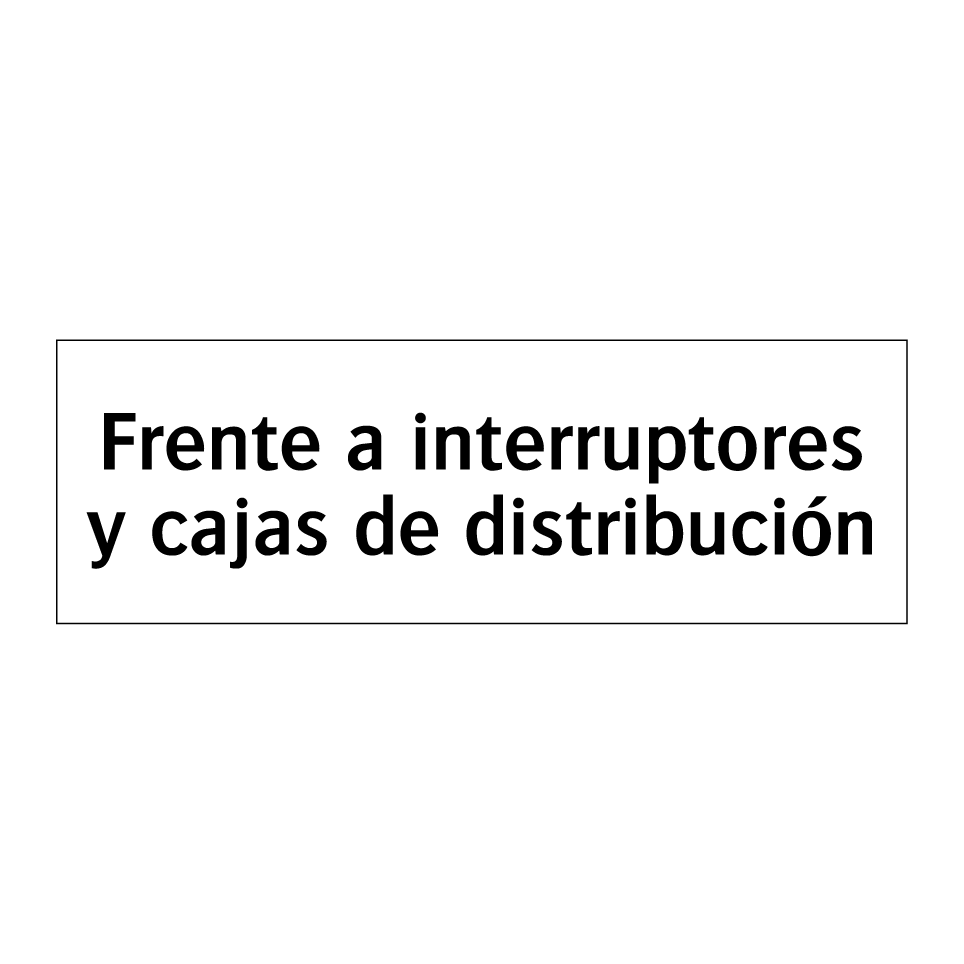 Frente a interruptores y cajas de distribución