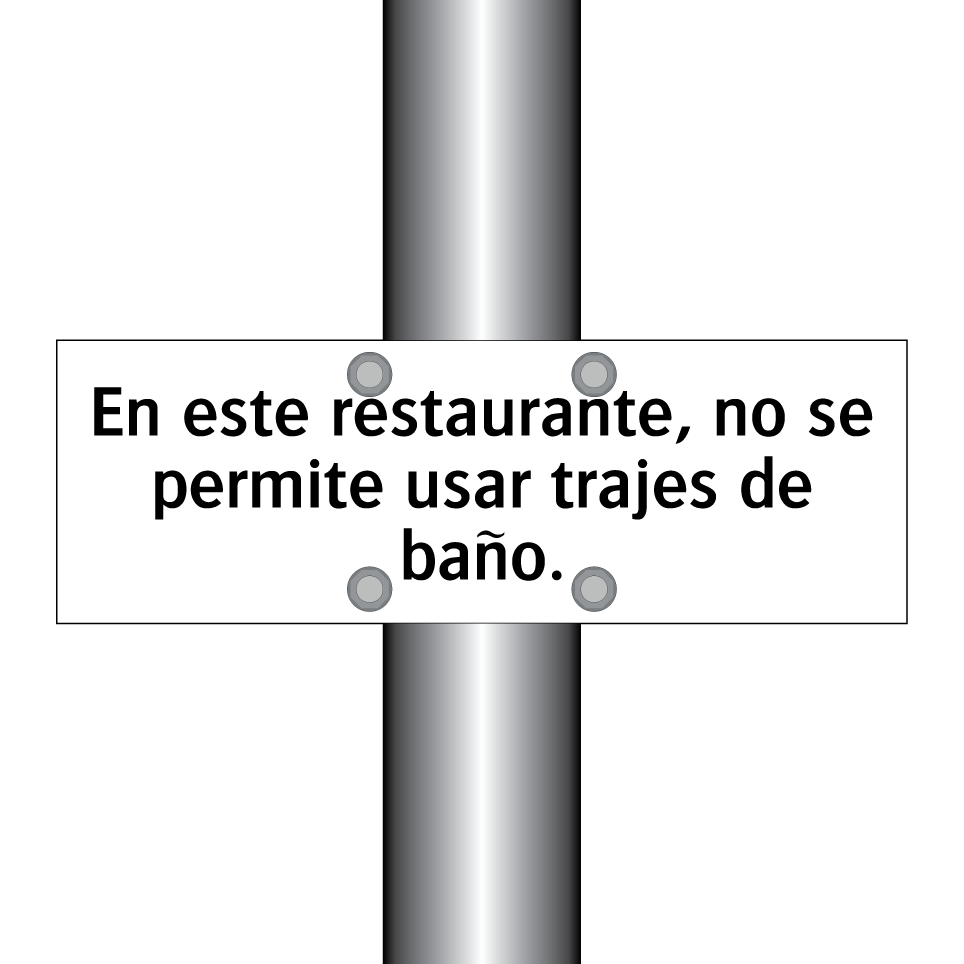 En este restaurante, no se permite usar trajes de baño.