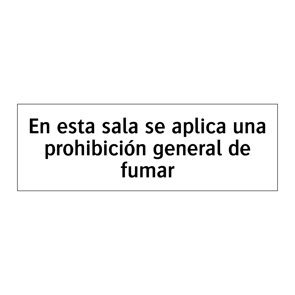 En esta sala se aplica una prohibición general de fumar