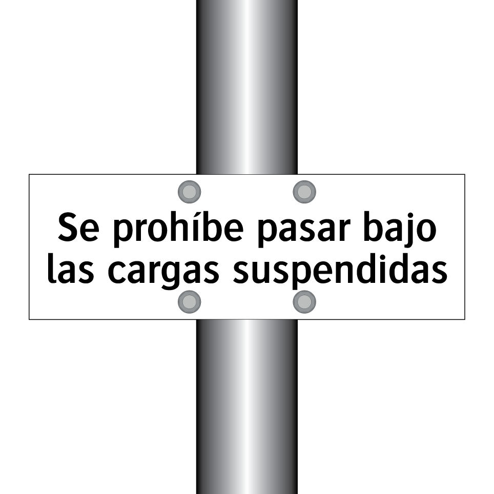 Se prohíbe pasar bajo las cargas suspendidas