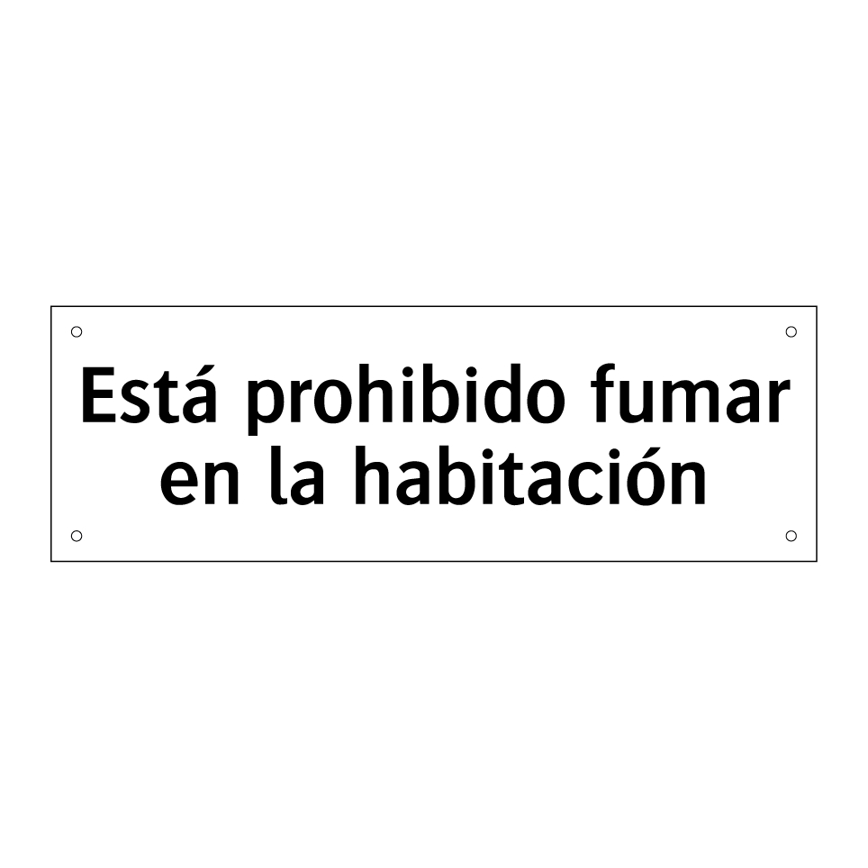 Está prohibido fumar en la habitación