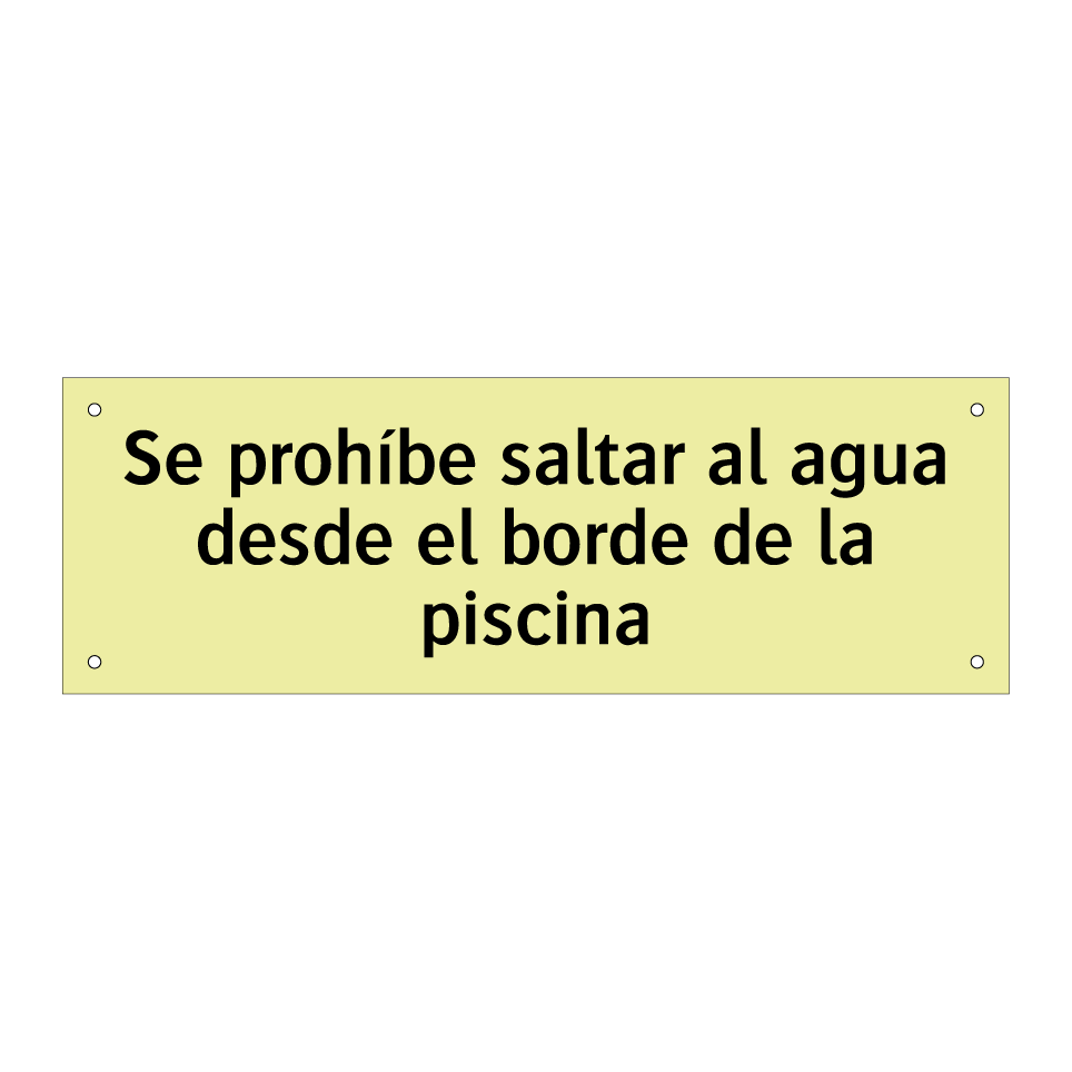 Se prohíbe saltar al agua desde el borde de la piscina