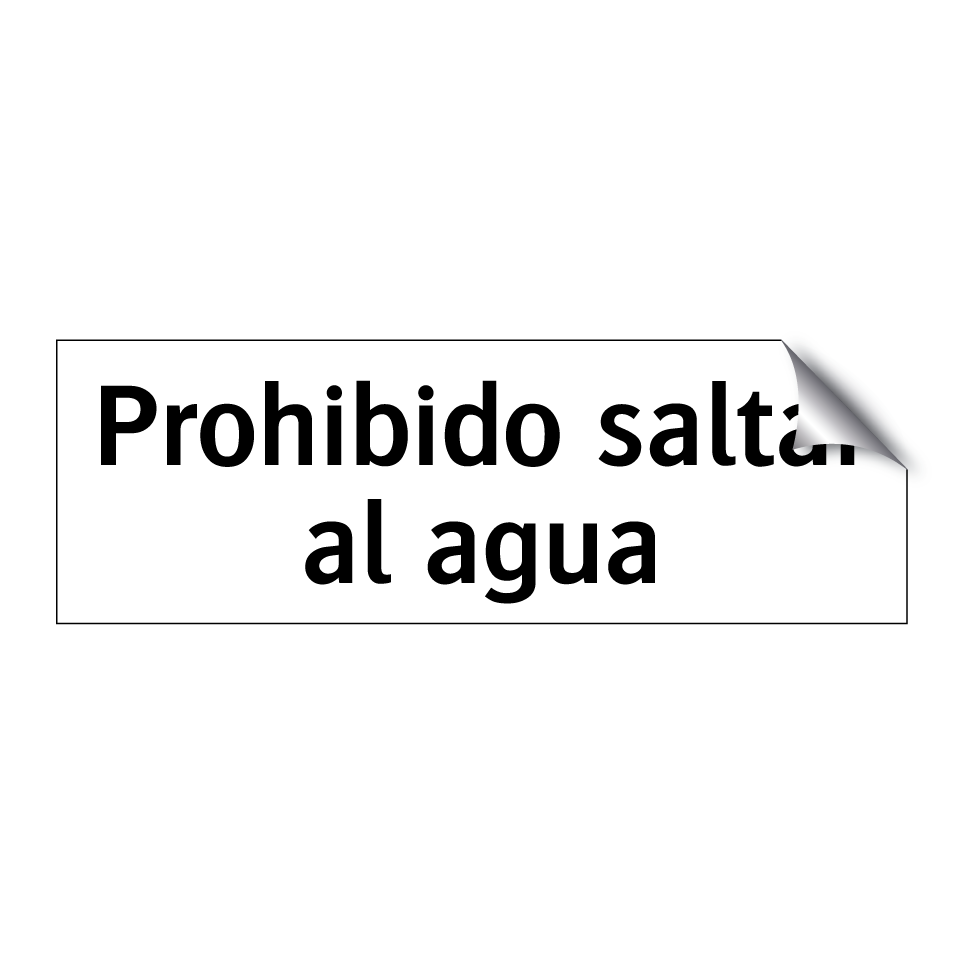 Prohibido saltar al agua