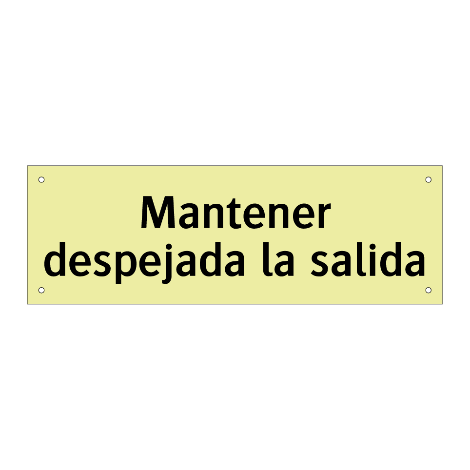 Mantener despejada la salida