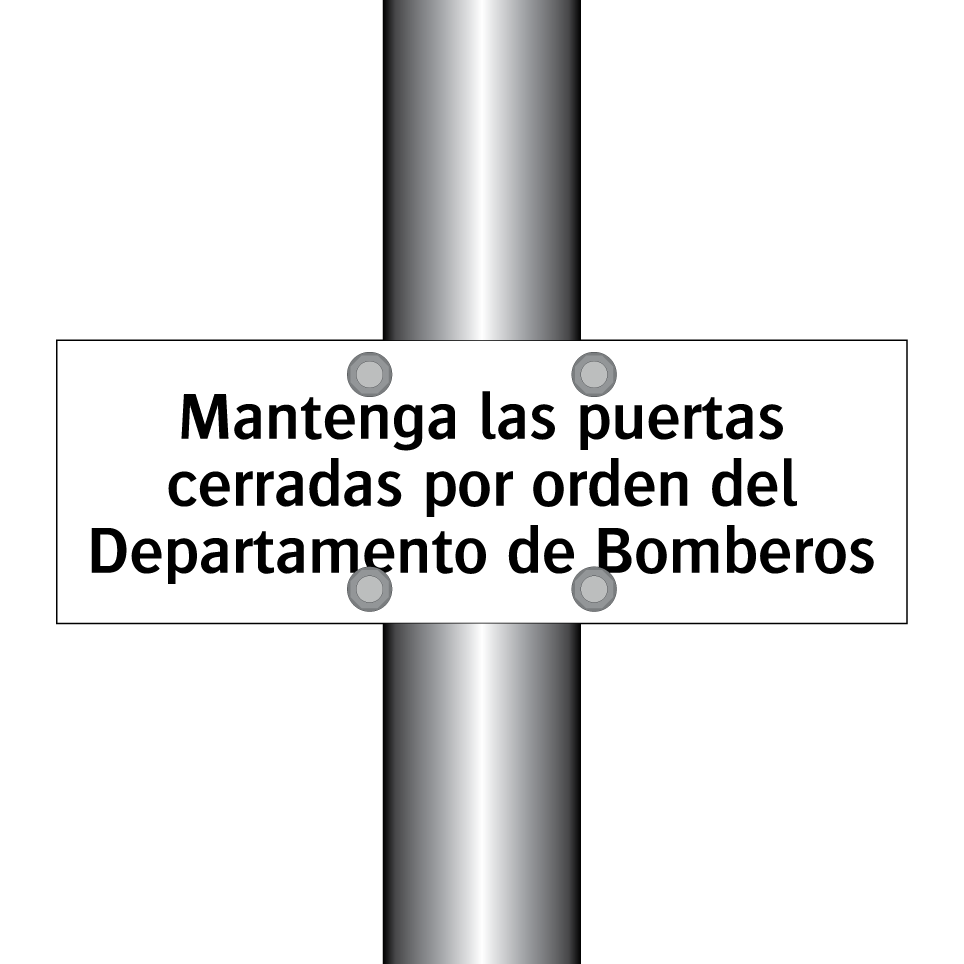 Mantenga las puertas cerradas por orden del Departamento de Bomberos