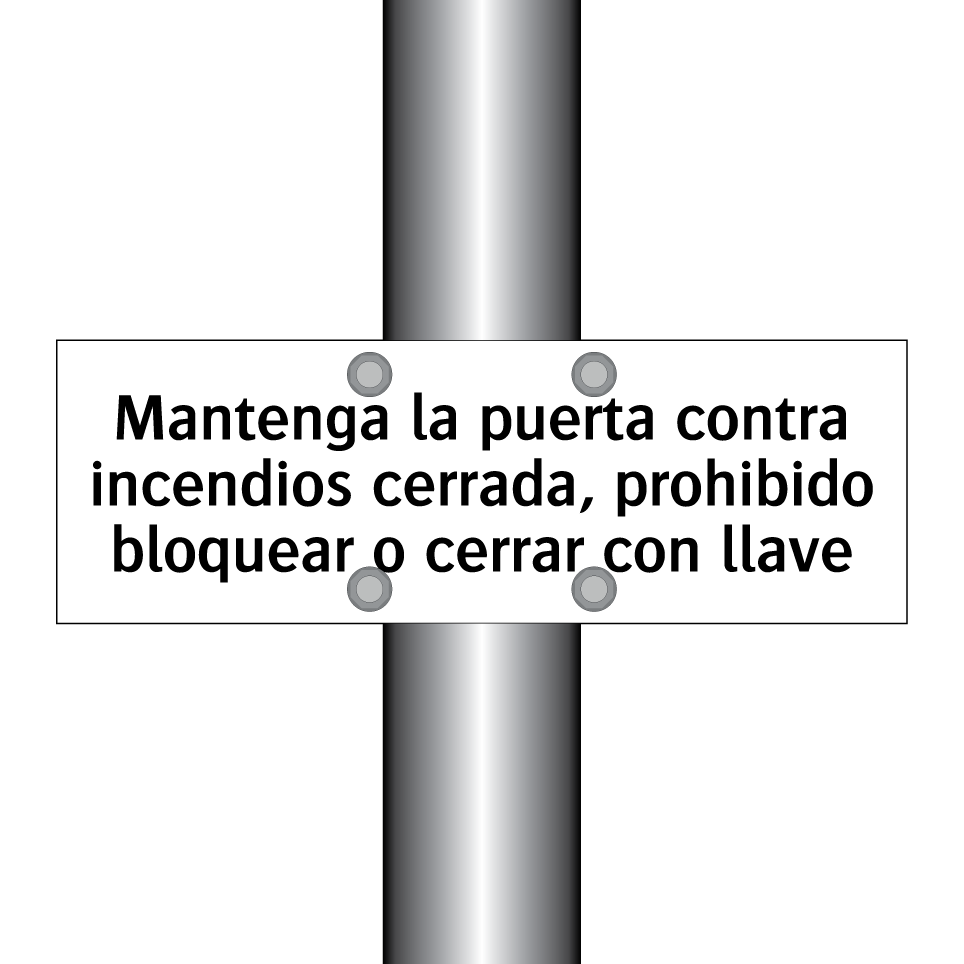 Mantenga la puerta contra incendios cerrada, prohibido bloquear o cerrar con llave