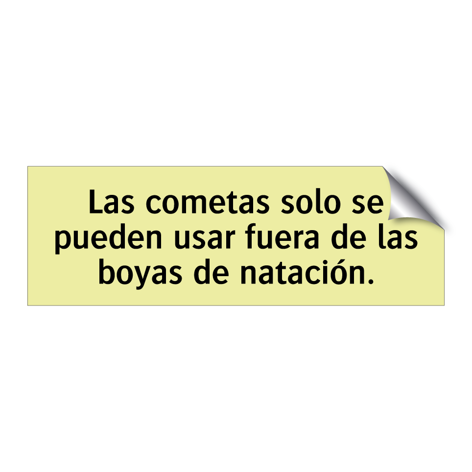 Las cometas solo se pueden usar fuera de las boyas de natación.