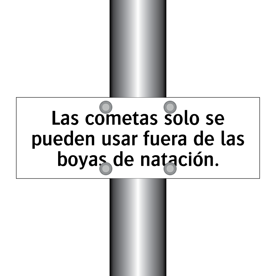 Las cometas solo se pueden usar fuera de las boyas de natación.