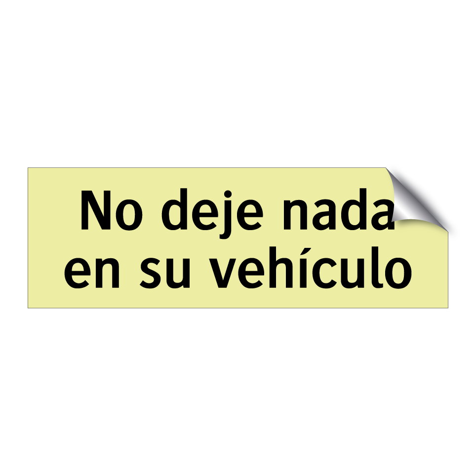No deje nada en su vehículo