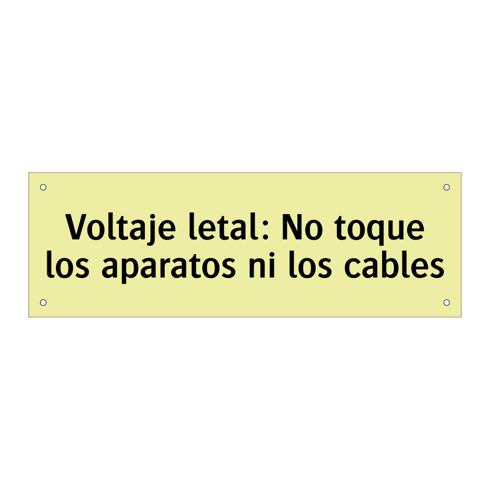 Voltaje letal: No toque los aparatos ni los cables