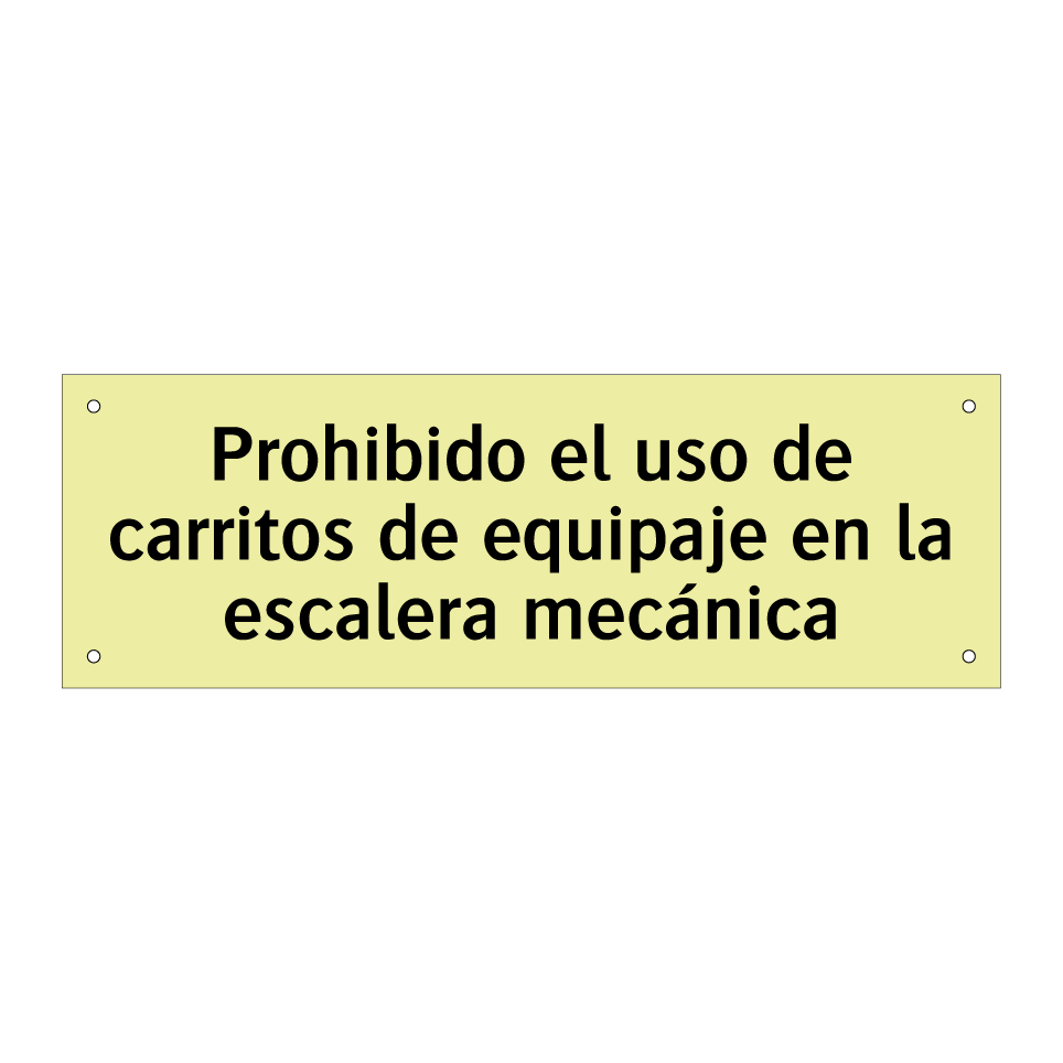 Prohibido el uso de carritos de equipaje en la escalera mecánica