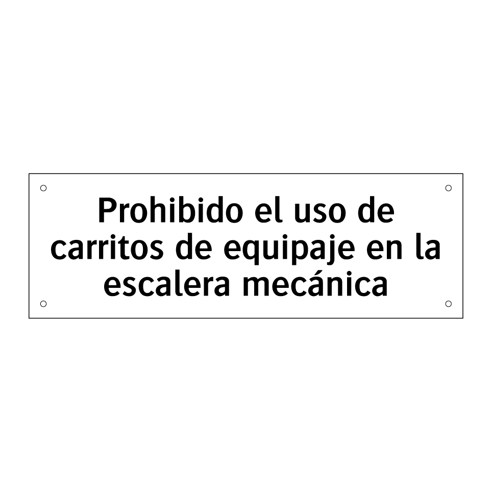 Prohibido el uso de carritos de equipaje en la escalera mecánica