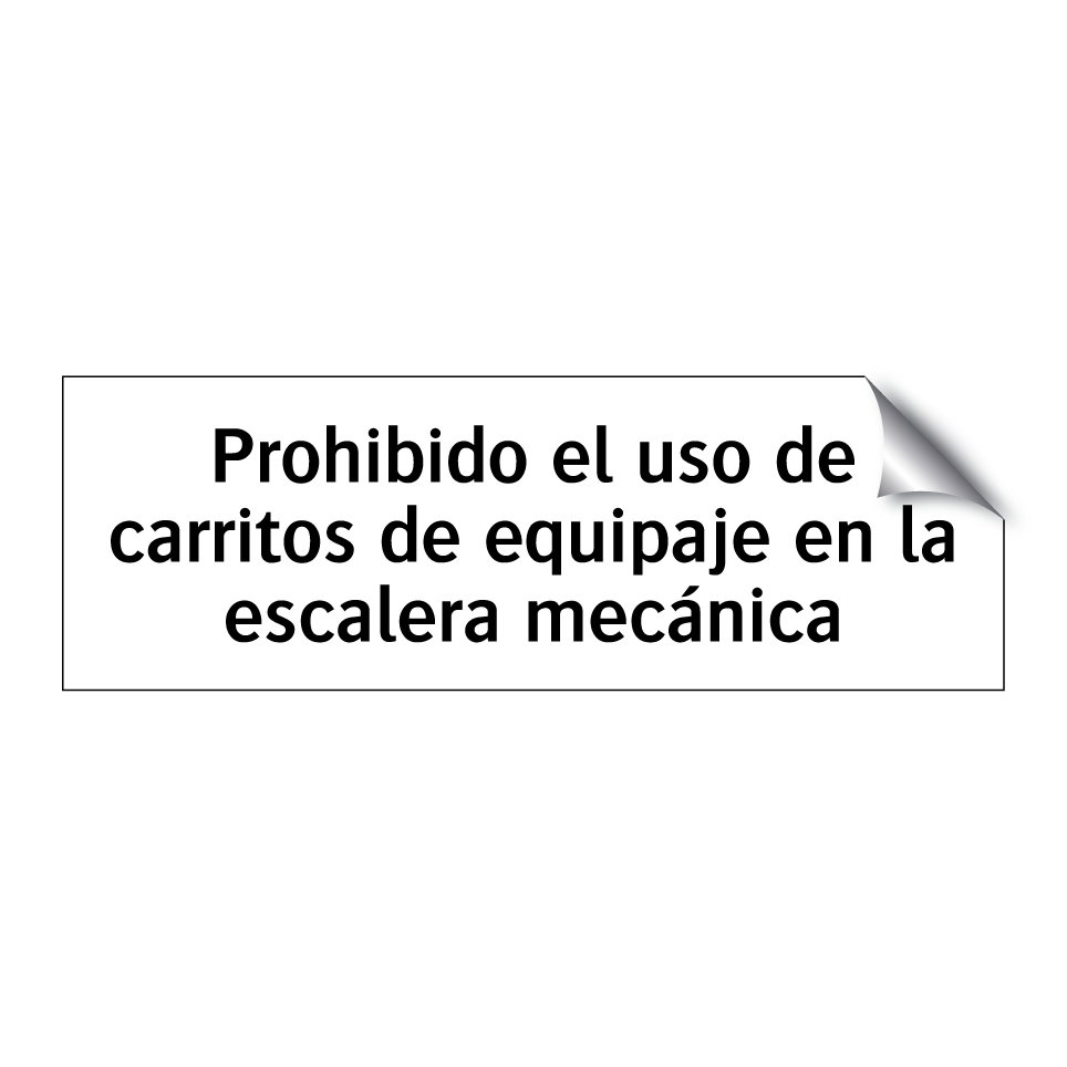 Prohibido el uso de carritos de equipaje en la escalera mecánica