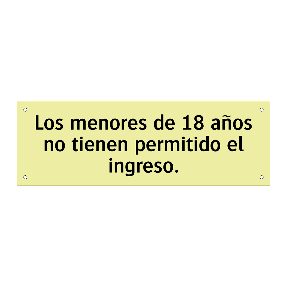 Los menores de 18 años no tienen permitido el ingreso.